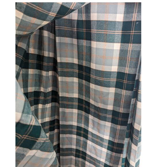 Vintage Border Glen Plaid Long Maxi Skirt Kilt Green White Wool Blend Made in UK - Picture 7 of 11
